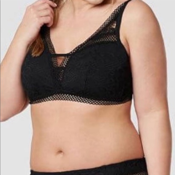 NWOT Becca 2XL black lace swim top - Picture 2 of 8